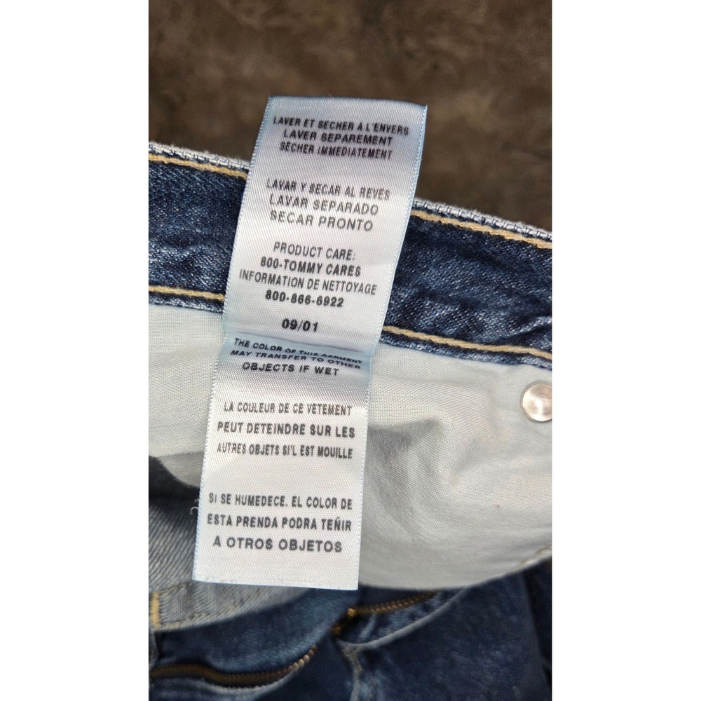 Tommy Hilfiger Vintage 90s High Rise Straight Leg Jeans Dark Wash Size 8 L/33 - Picture 8 of 9